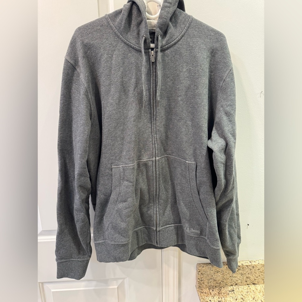 L.L. Bean Gray Zip-Up Hoodie - XL